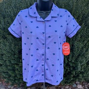 Wonder Nation Blue Heart Button-Up Pajama Top-size L-brand new with a tag.